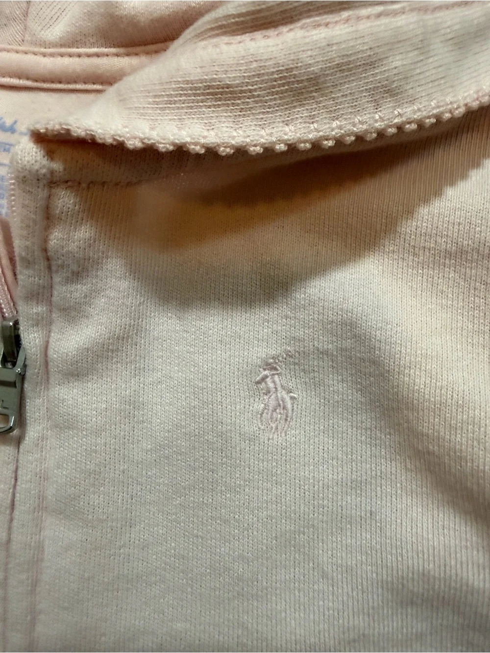 Ralph Lauren Baby Pastel/light Pink Hooded Zip Sweatshirt Like New Size 12m